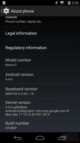 Android 4.4.4 for Google Nexus devices