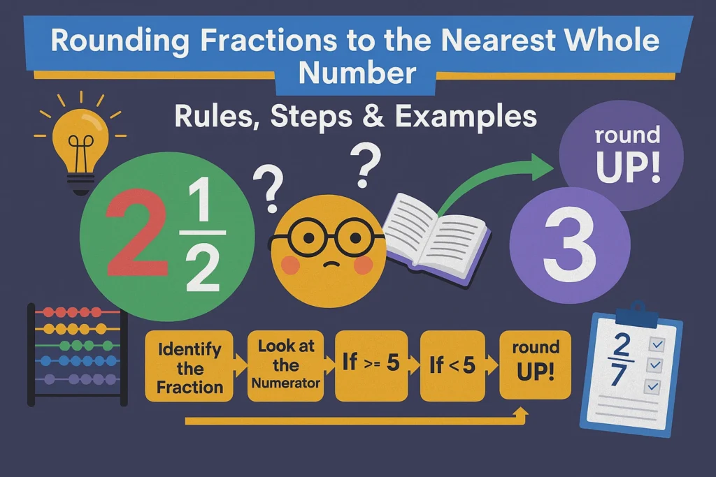 Rounding Fractions to the Nearest Whole Number Rules, Steps & Examples